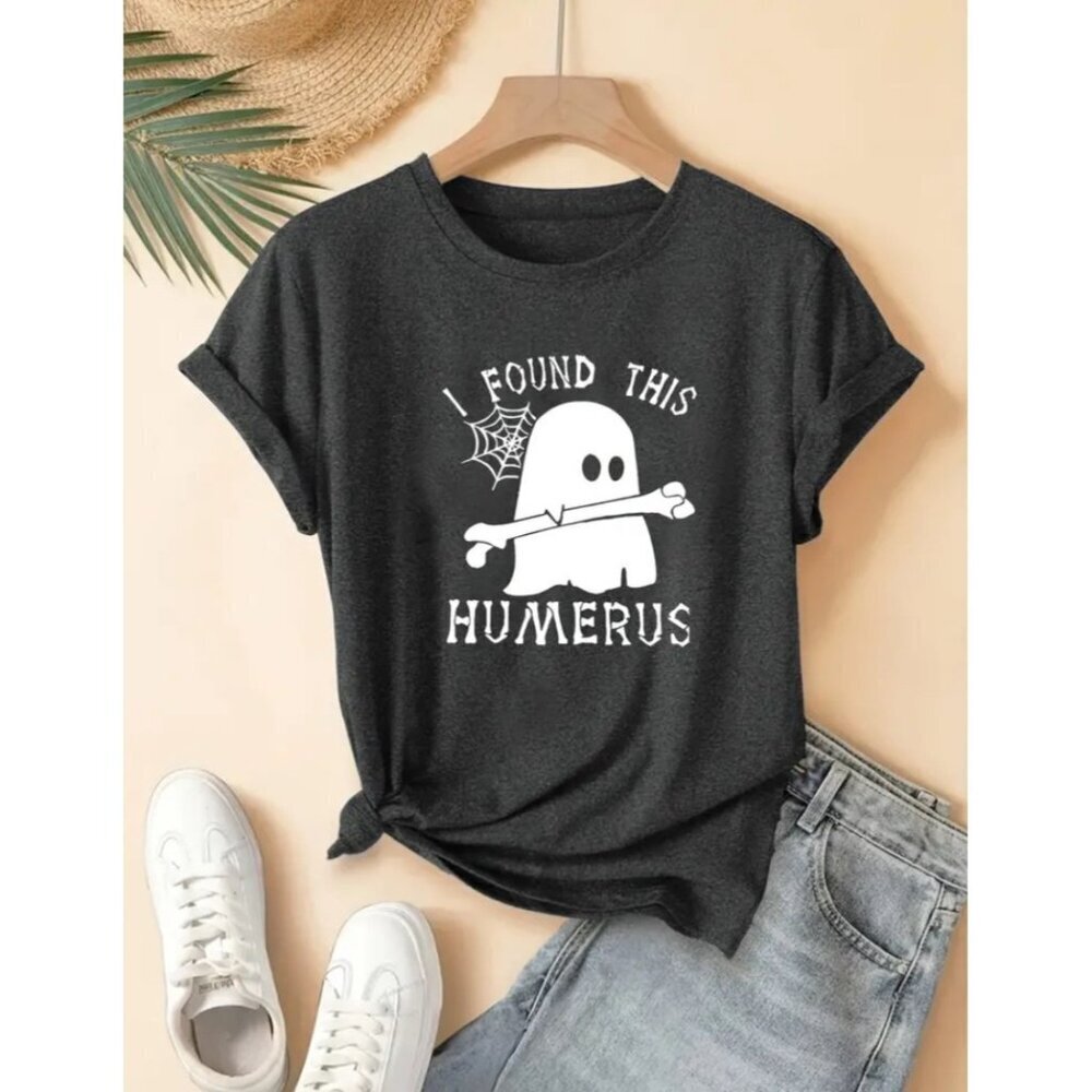 HUMERUS Ghost Bone T-Shirt Womens Plus Size XXL Gray Halloween AC5
